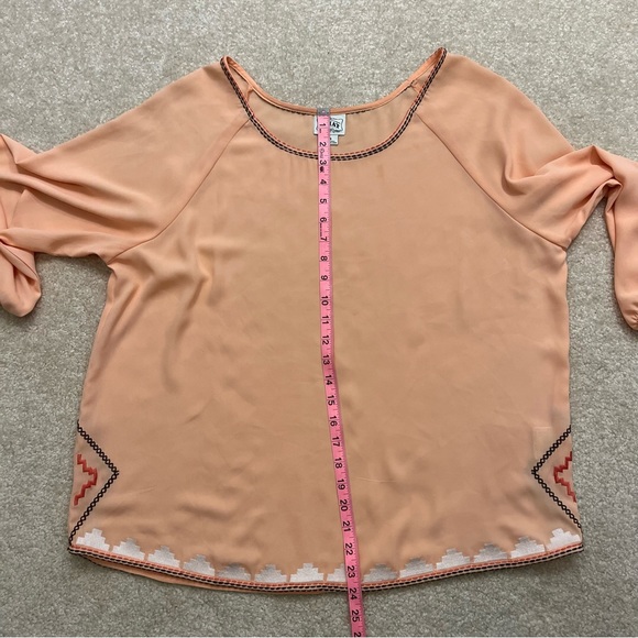 Ariat Shirt Womens Large Orange Embroidered Thick Stitch Western Aztec Tunic - Picture 8 of 11